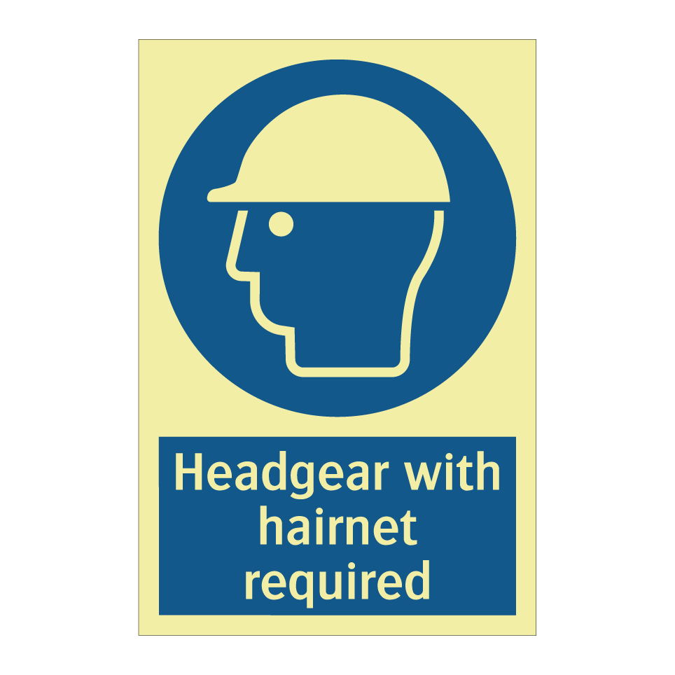 Headgear with hairnet required