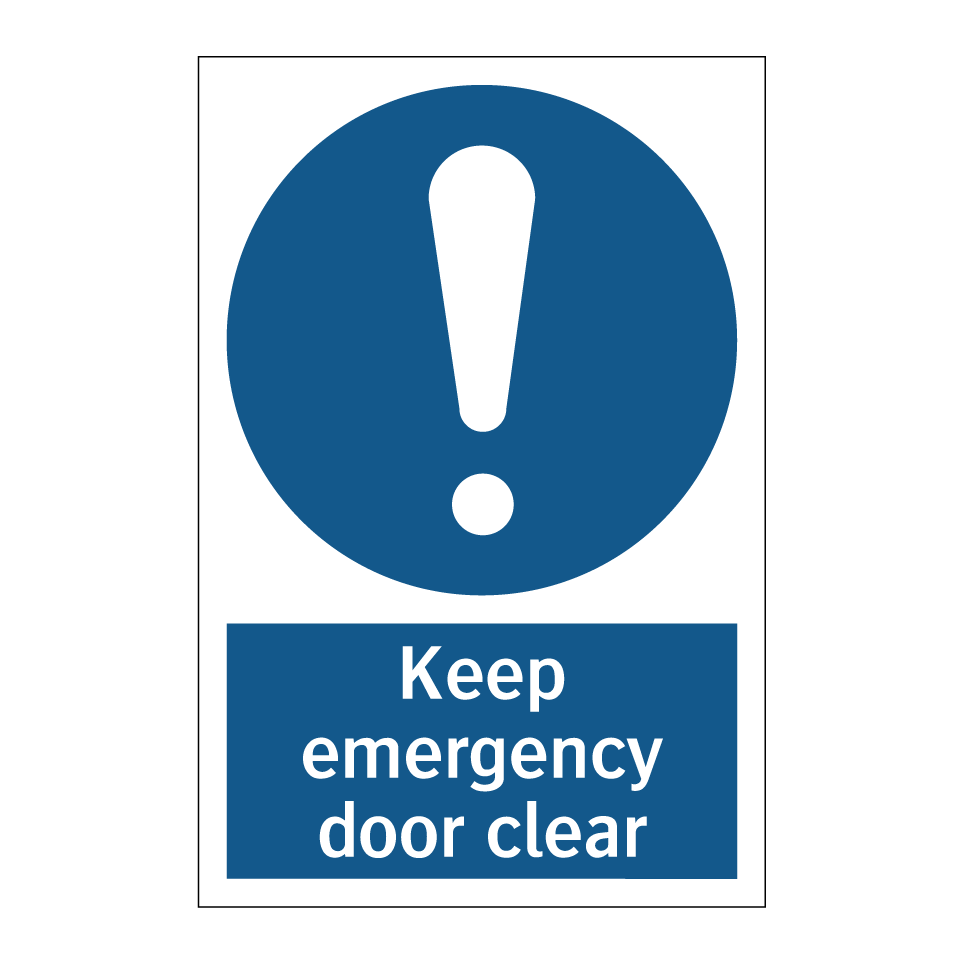 Keep emergency door clear