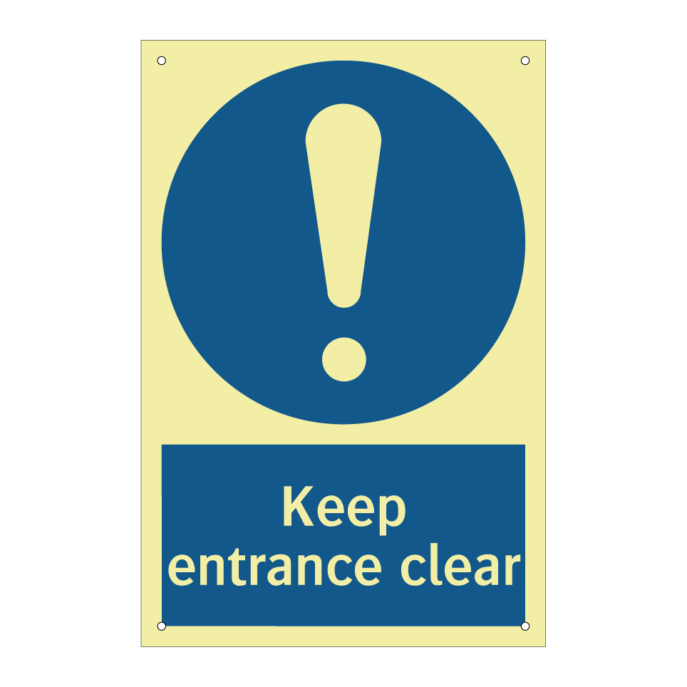 Keep entrance clear