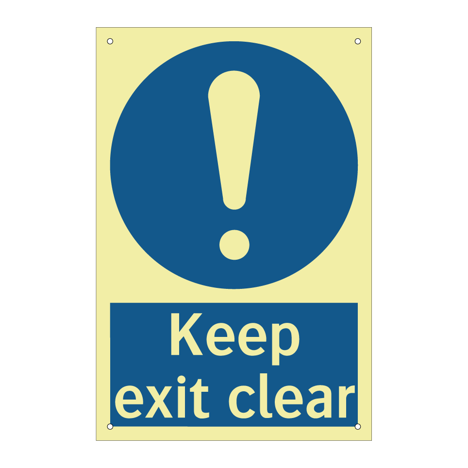 Keep exit clear