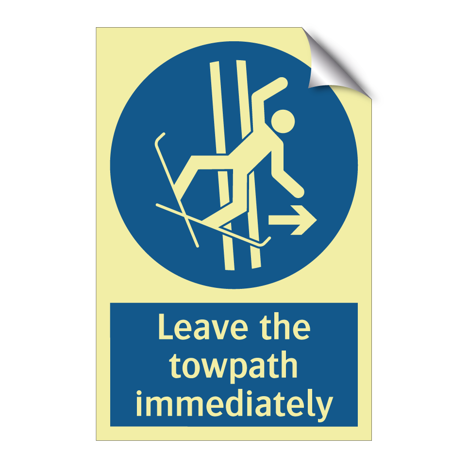 Leave the towpath immediately