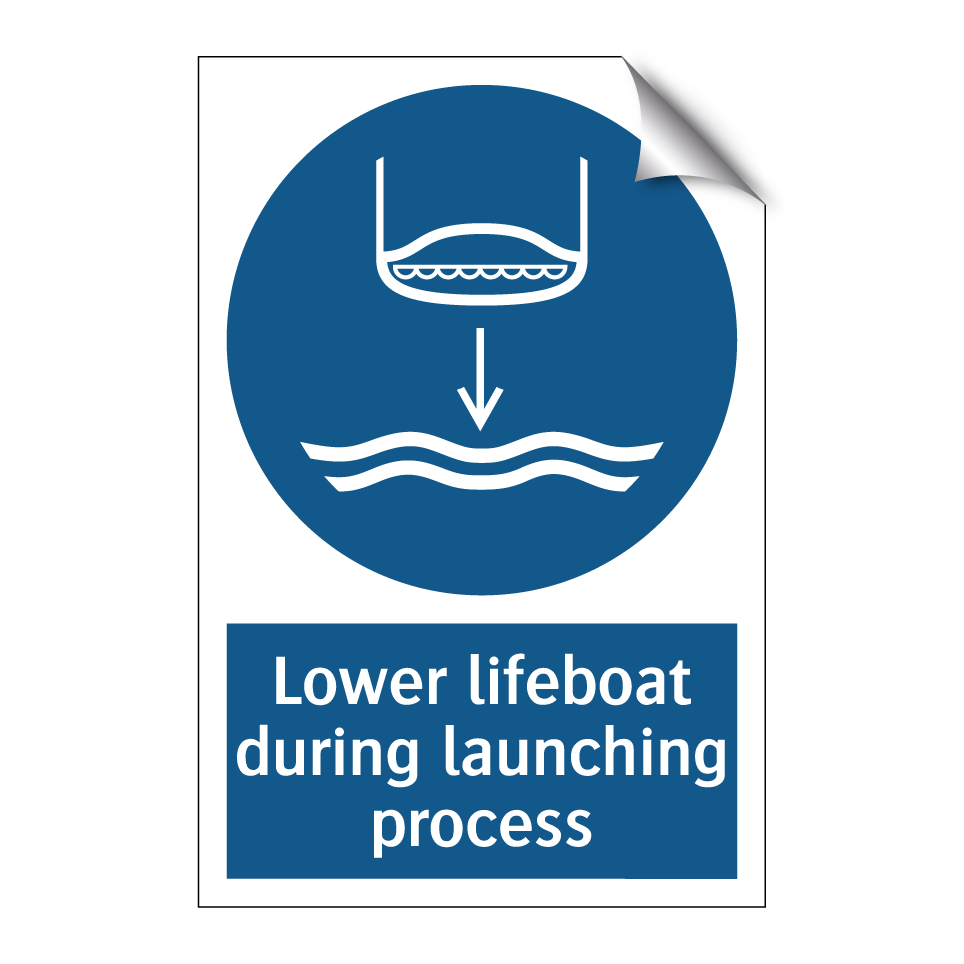 Lower lifeboat during launching process