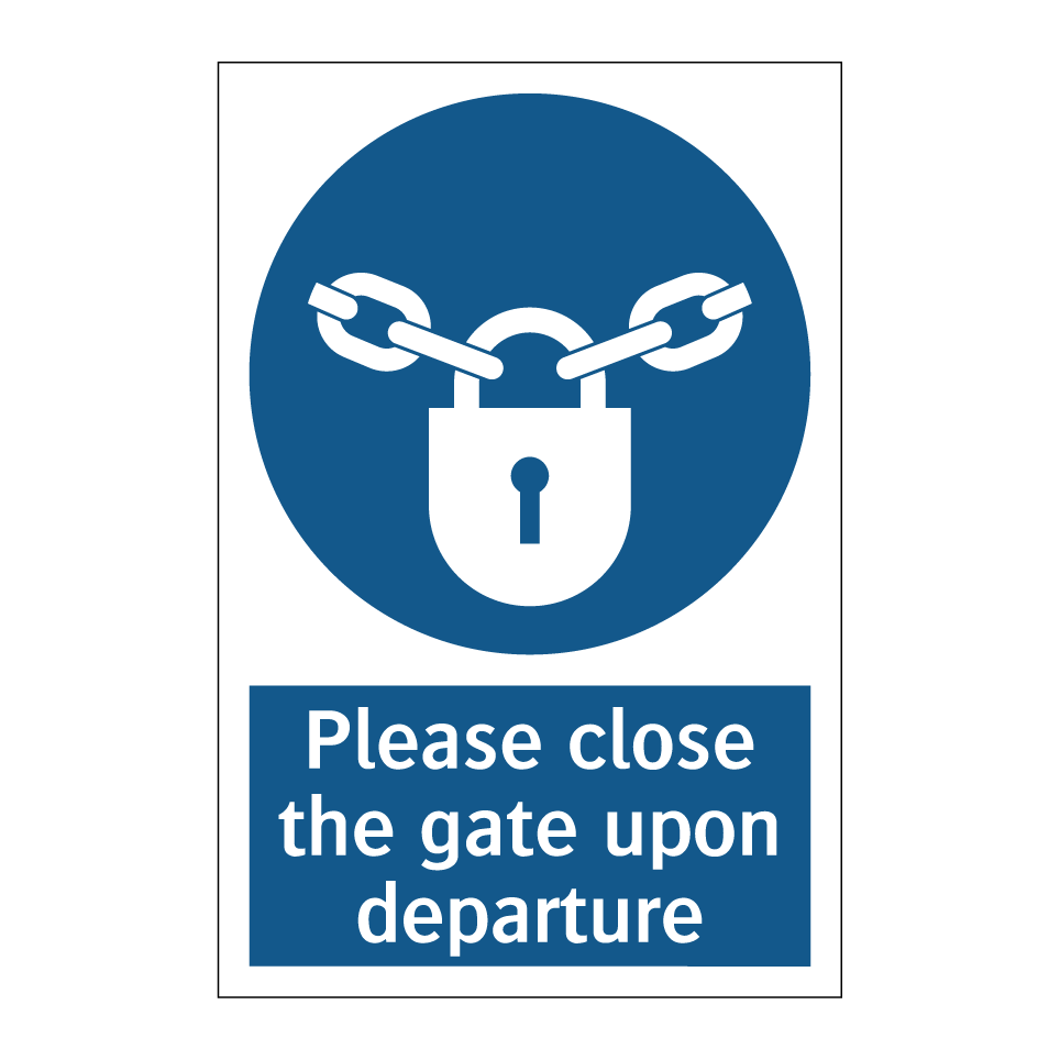 Please close the gate upon departure