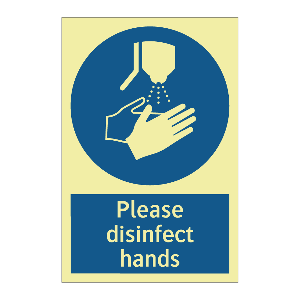 Please disinfect hands