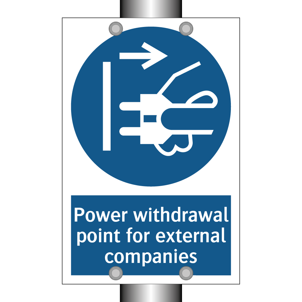 Power withdrawal point for external companies