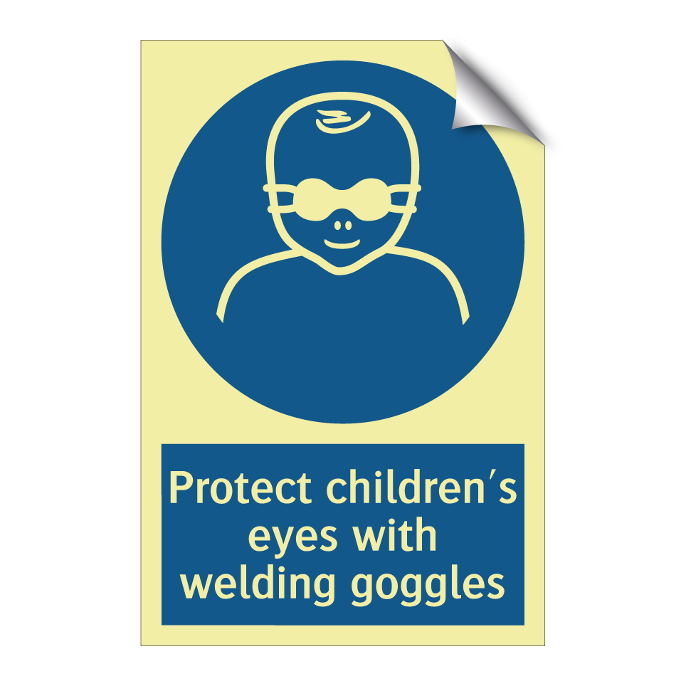 Protect children's eyes with welding goggles