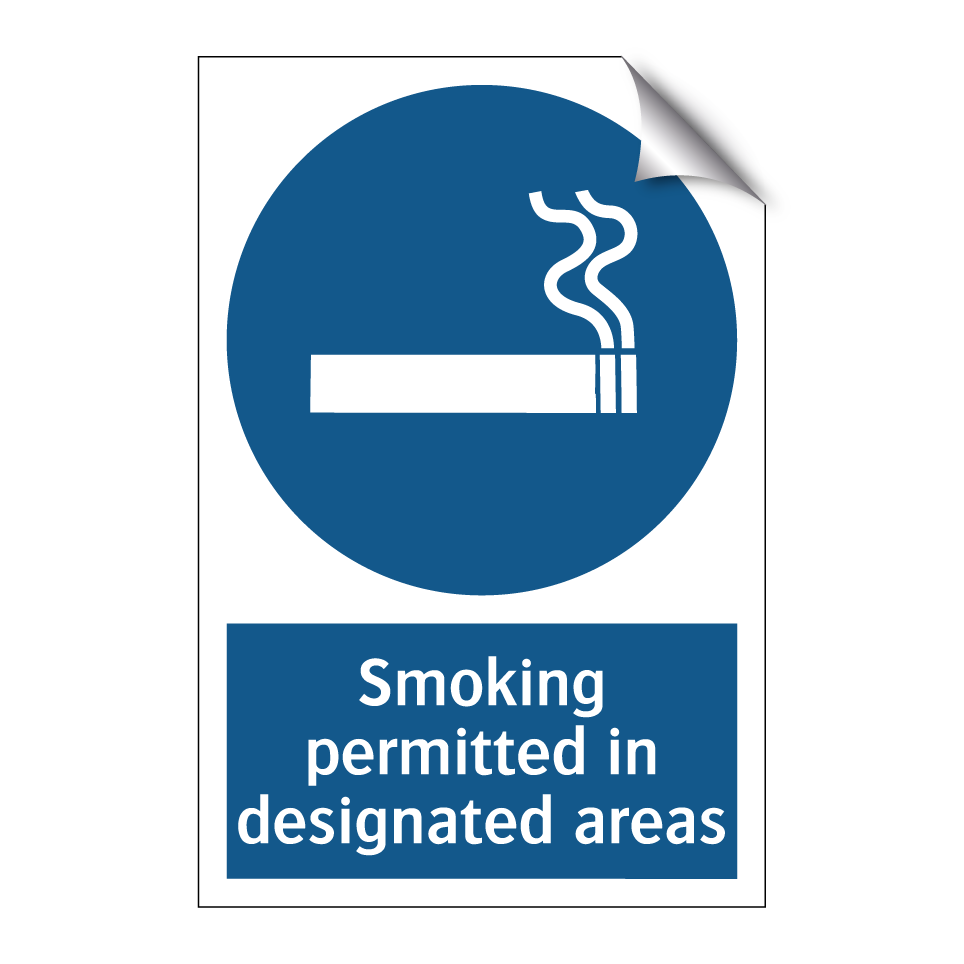 Smoking permitted in designated areas