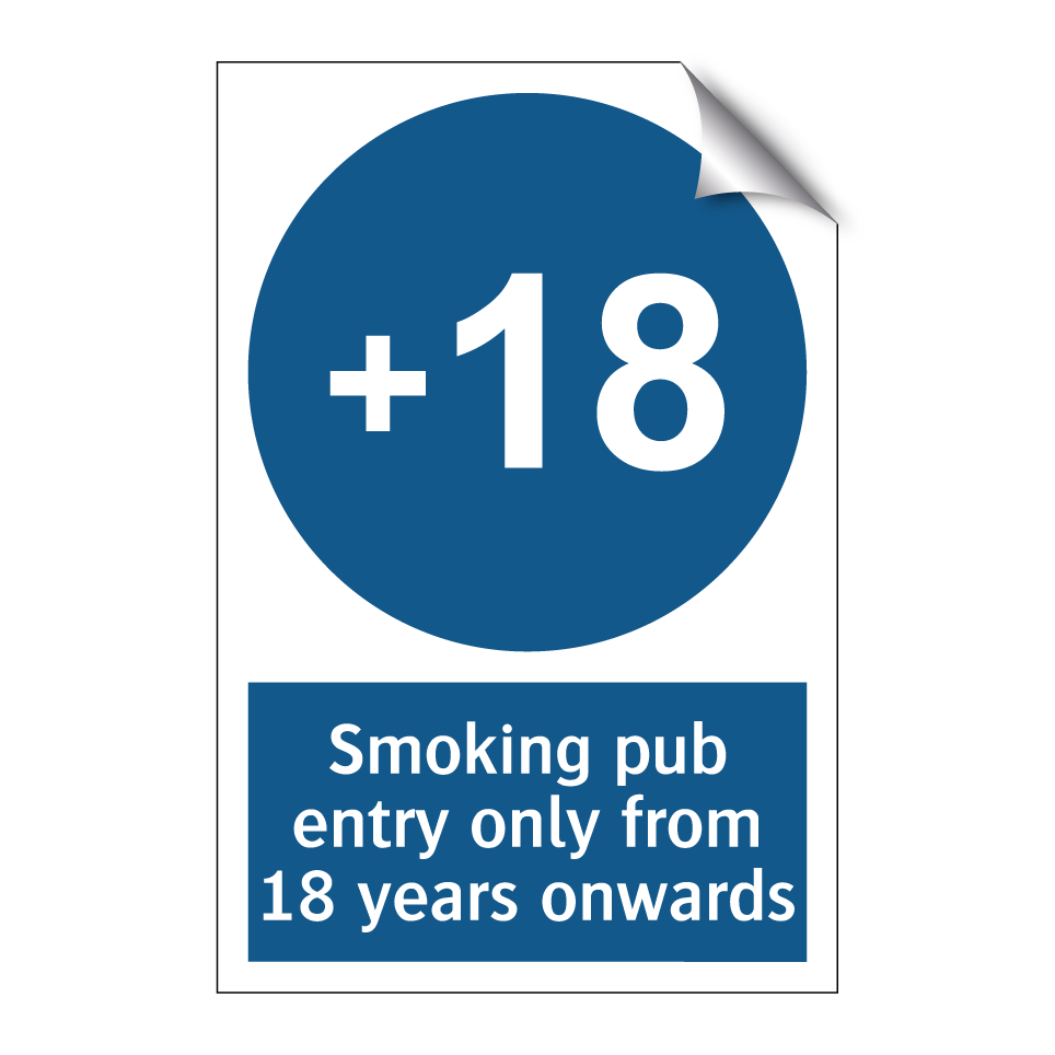 Smoking pub entry only from 18 years onwards