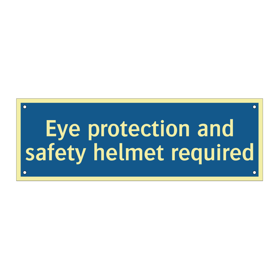 Eye protection and safety helmet required