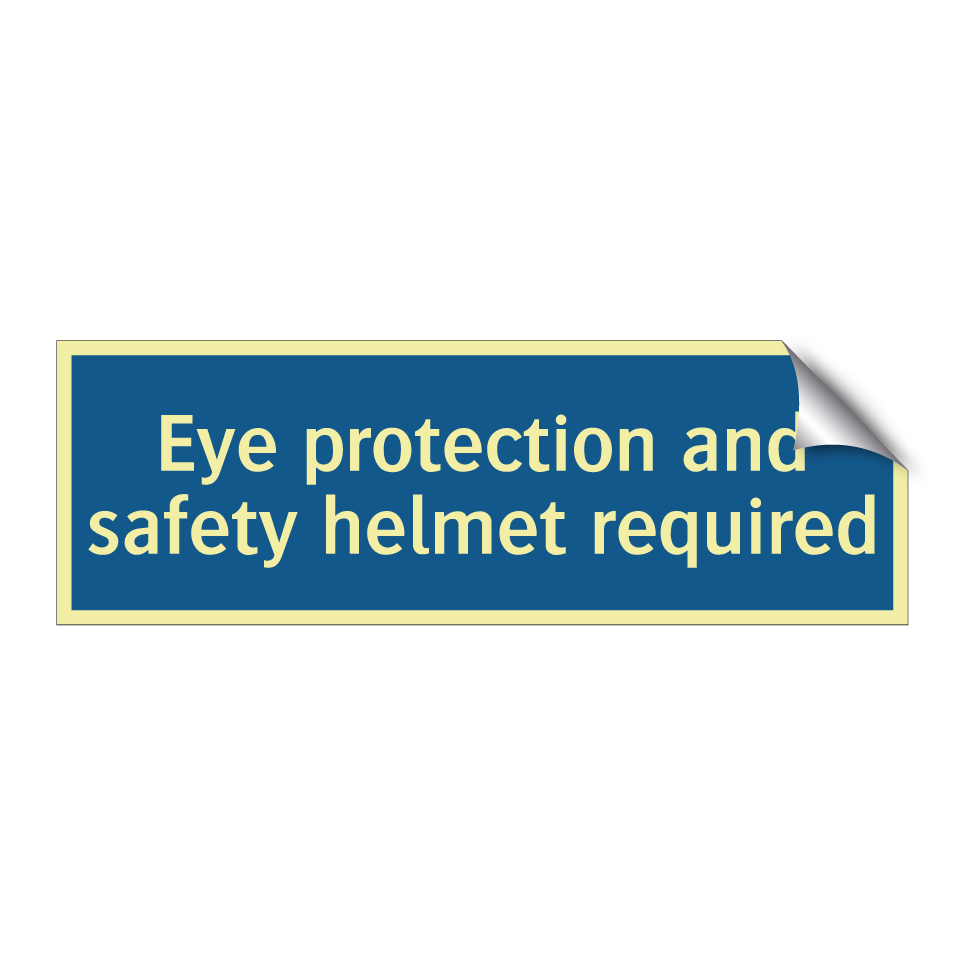 Eye protection and safety helmet required