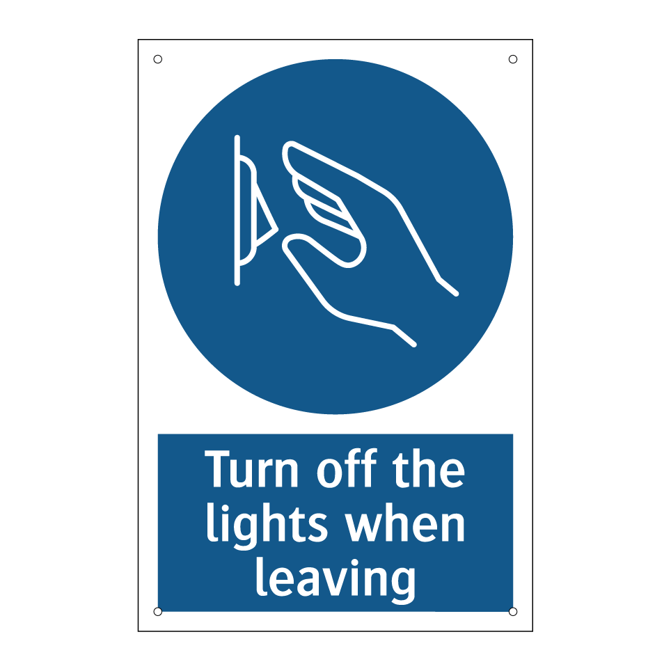 Turn off the lights when leaving