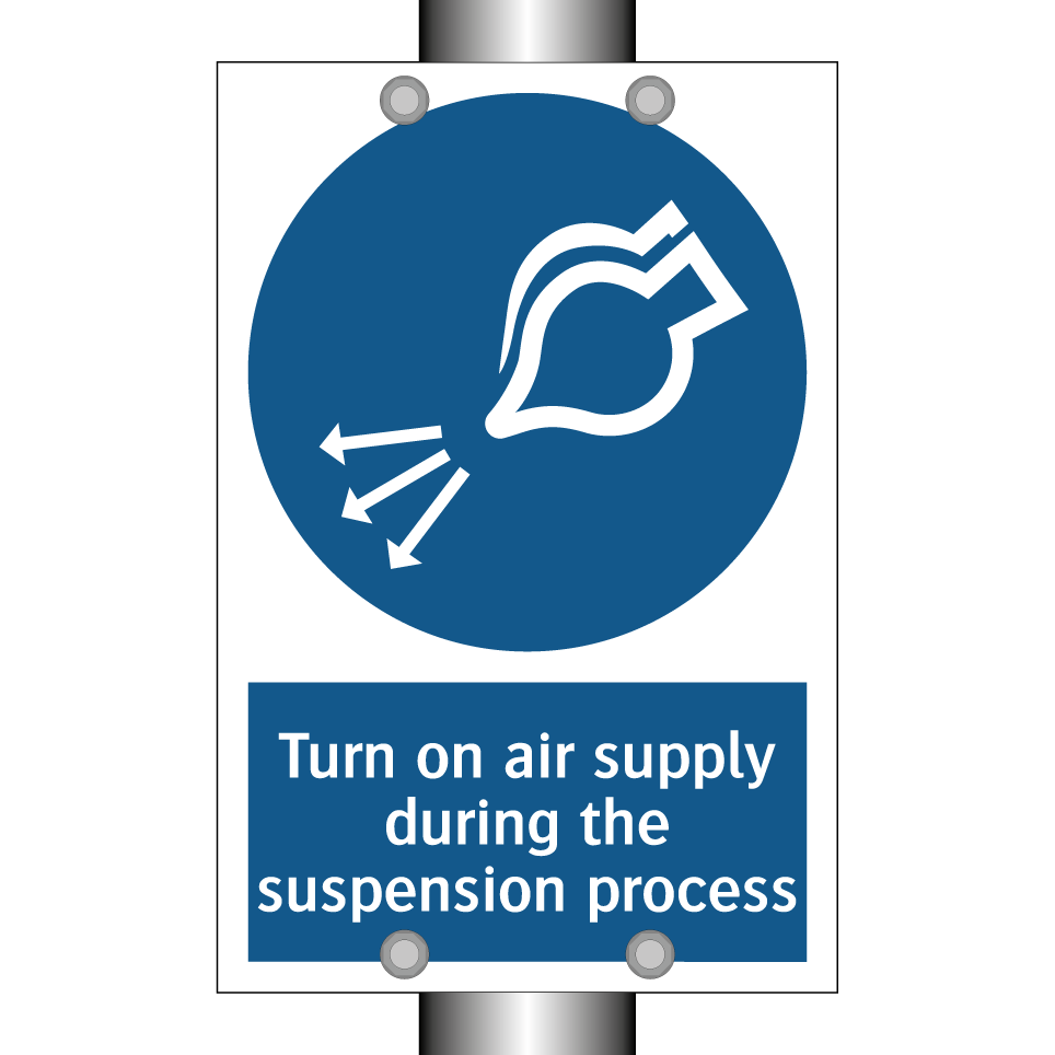 Turn on air supply during the suspension process
