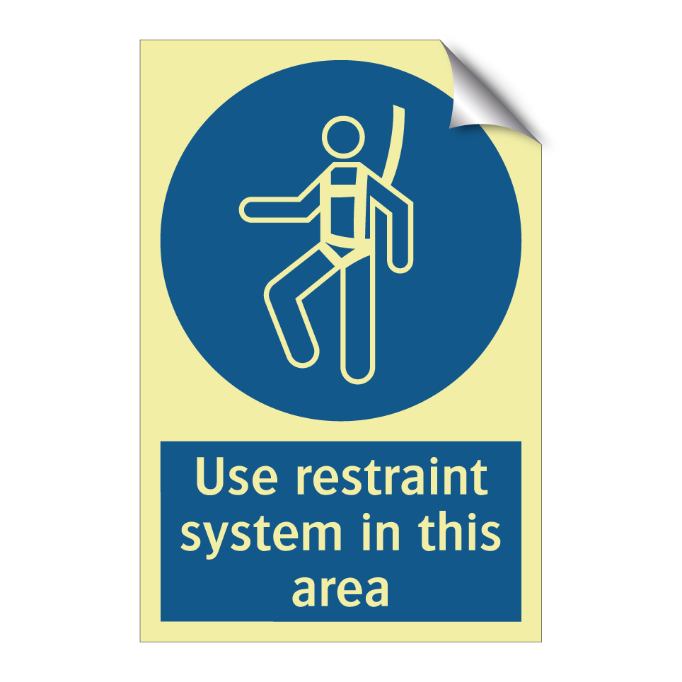 Use restraint system in this area