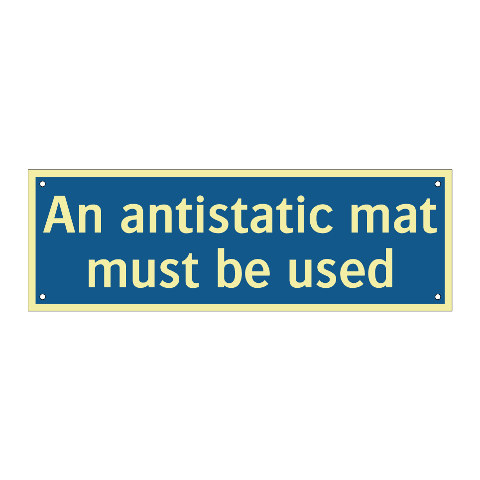 An antistatic mat must be used