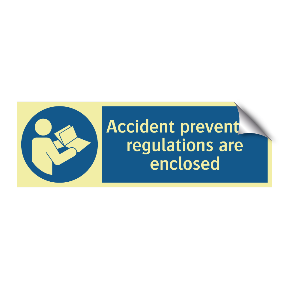 Accident prevention regulations are enclosed