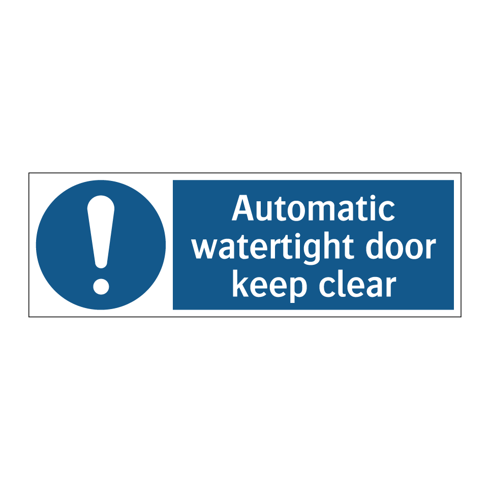Automatic watertight door keep clear