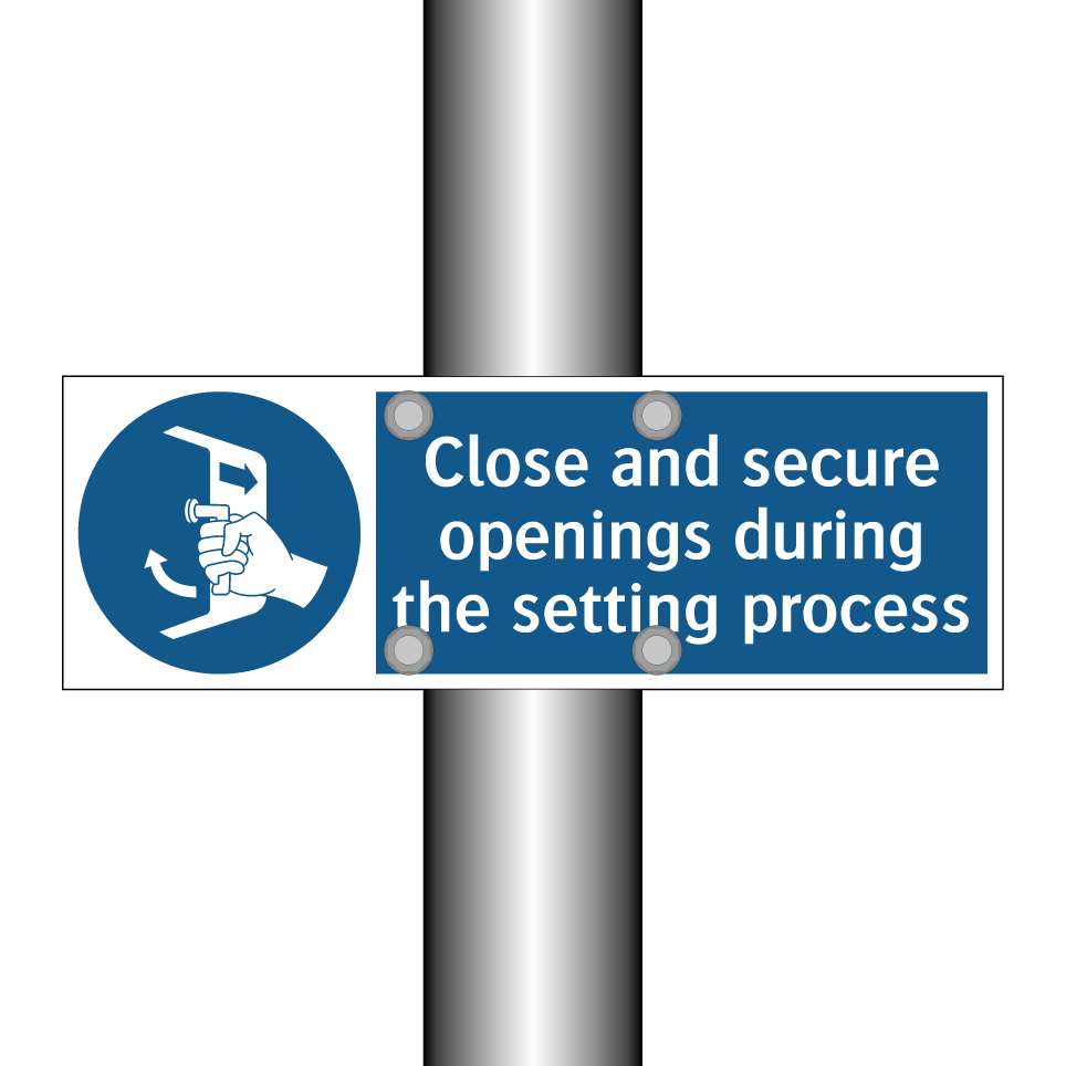 Close and secure openings during the setting process