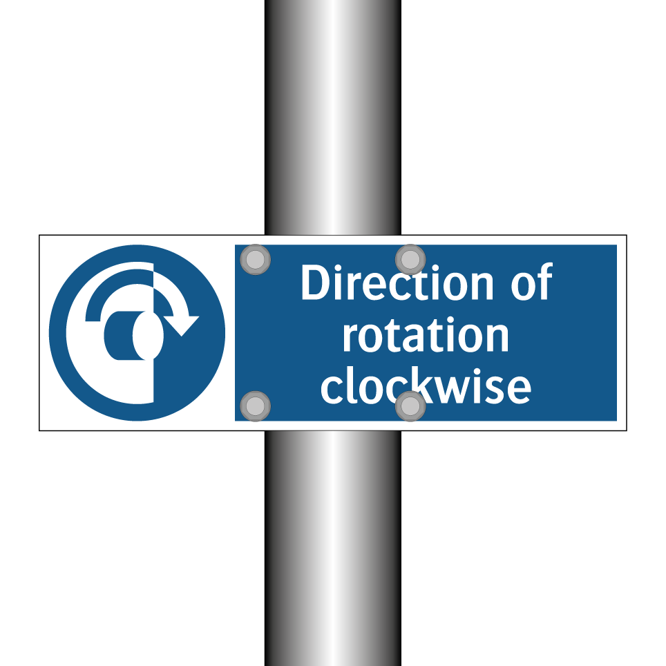 Direction of rotation clockwise