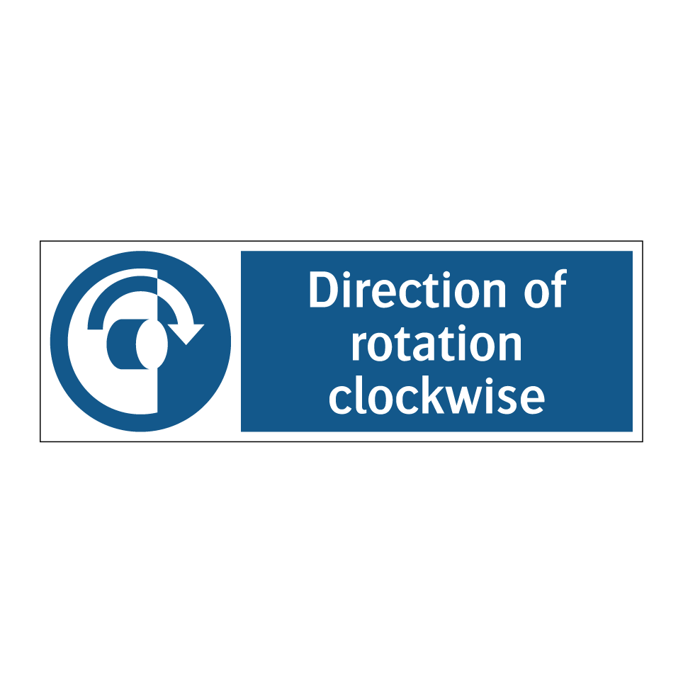 Direction of rotation clockwise