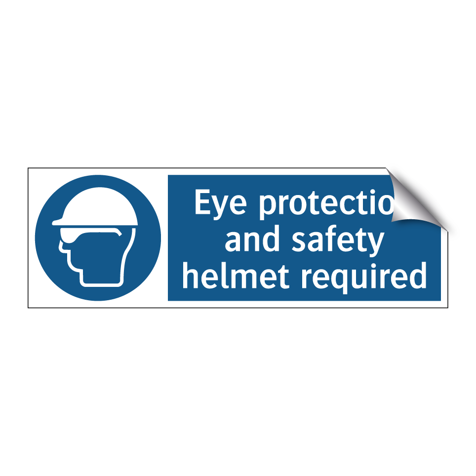 Eye protection and safety helmet required