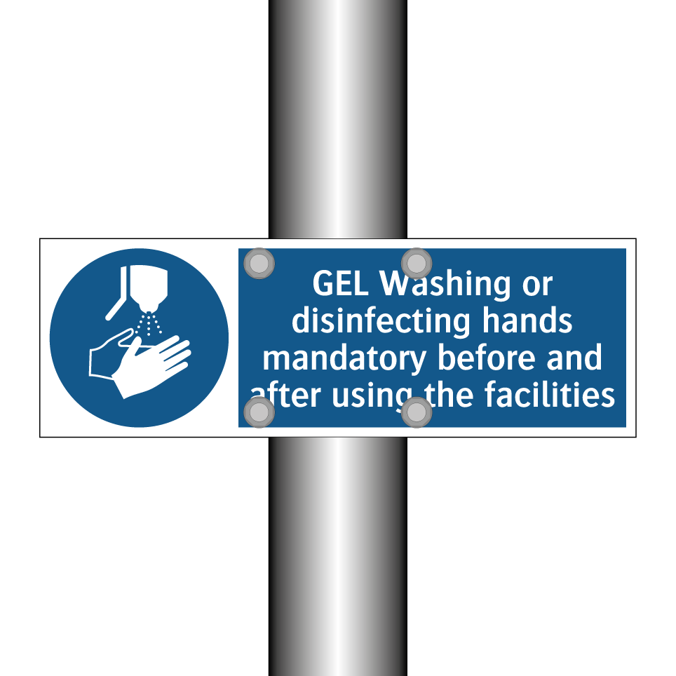 GEL Washing or disinfecting hands mandatory before and after using the facilities