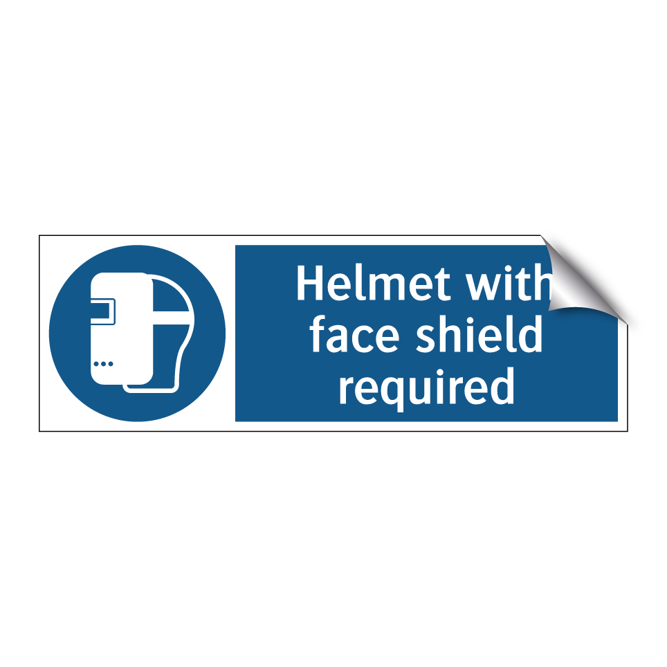 Helmet with face shield required