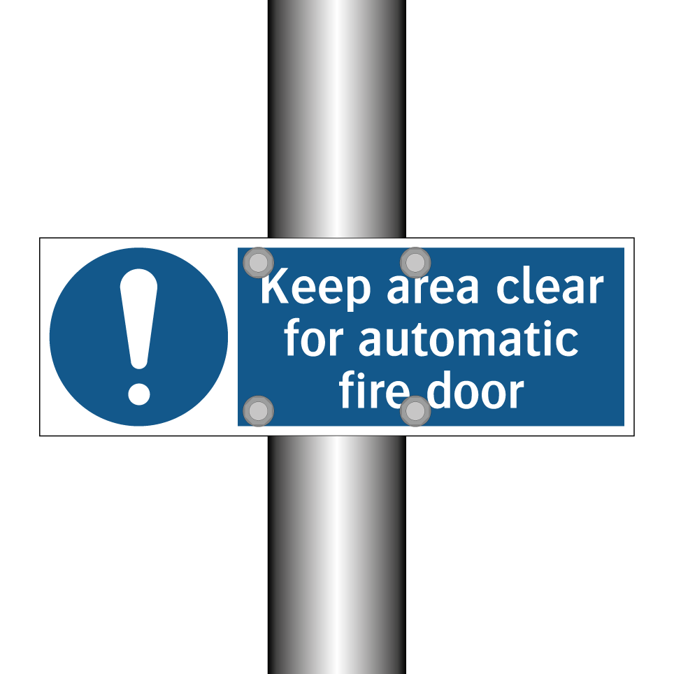 Keep area clear for automatic fire door