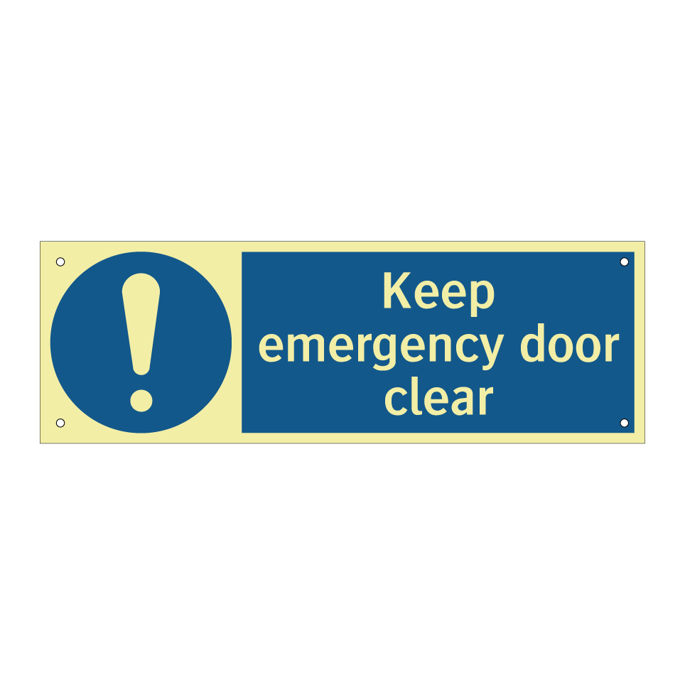 Keep emergency door clear