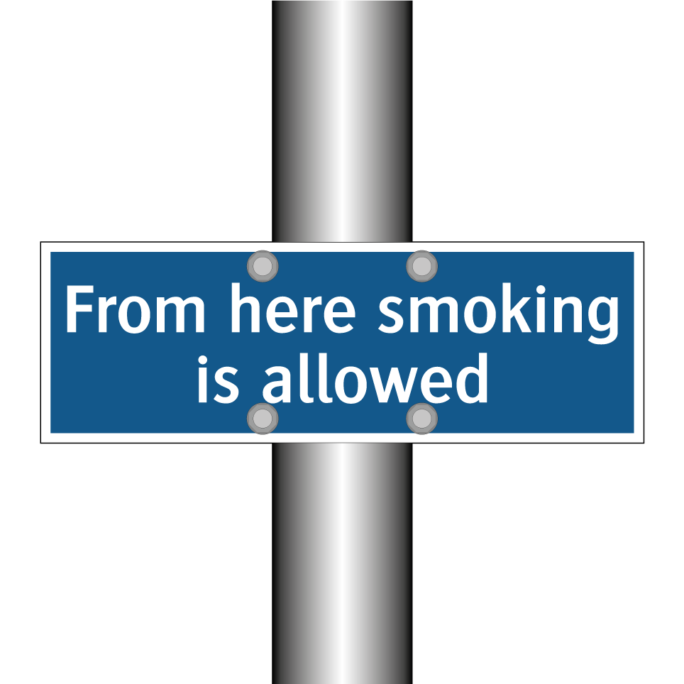 From here smoking is allowed