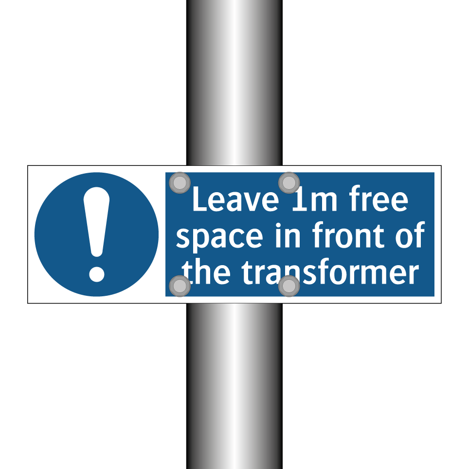 Leave 1m free space in front of the transformer