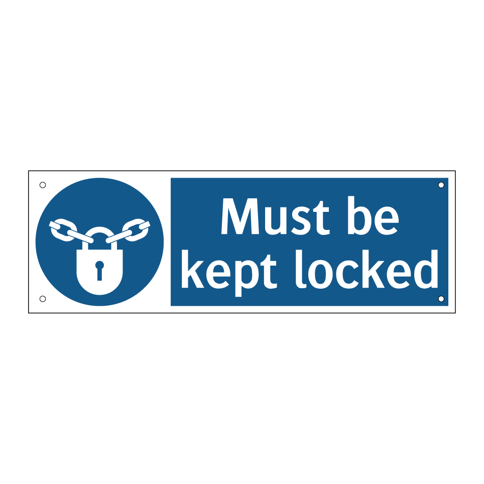 Must be kept locked