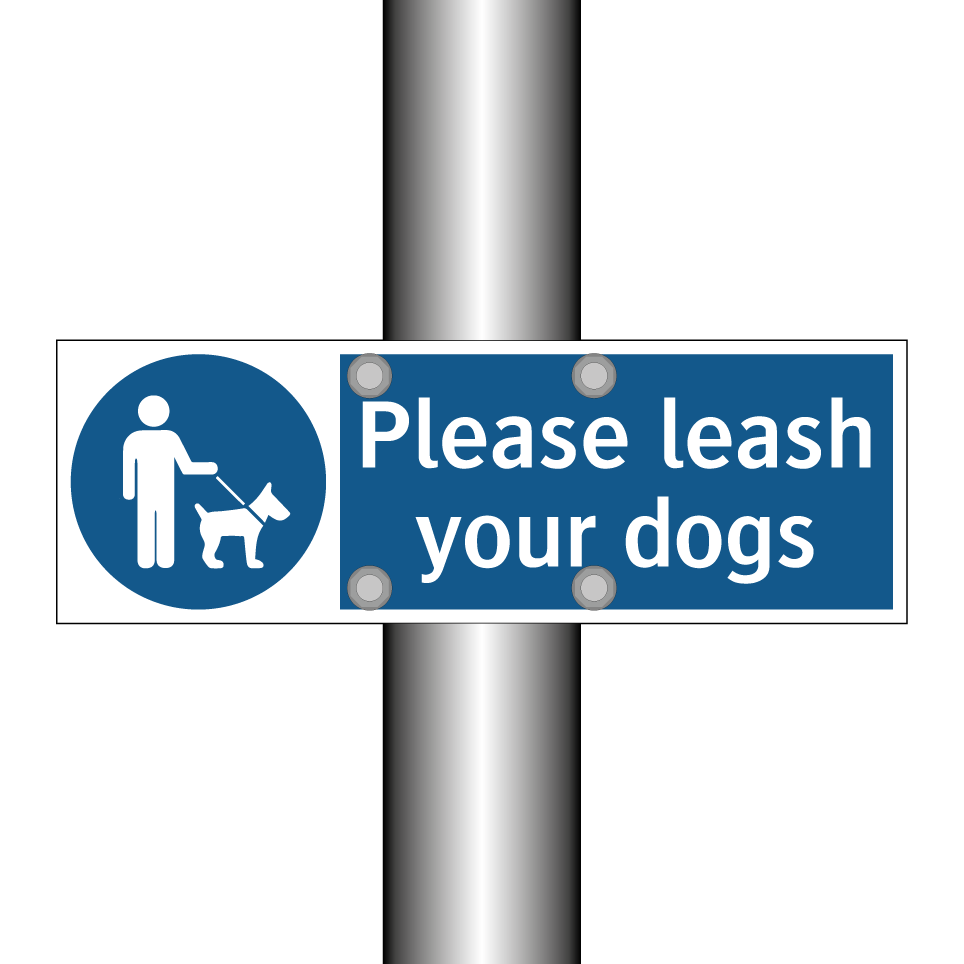 Please leash your dogs