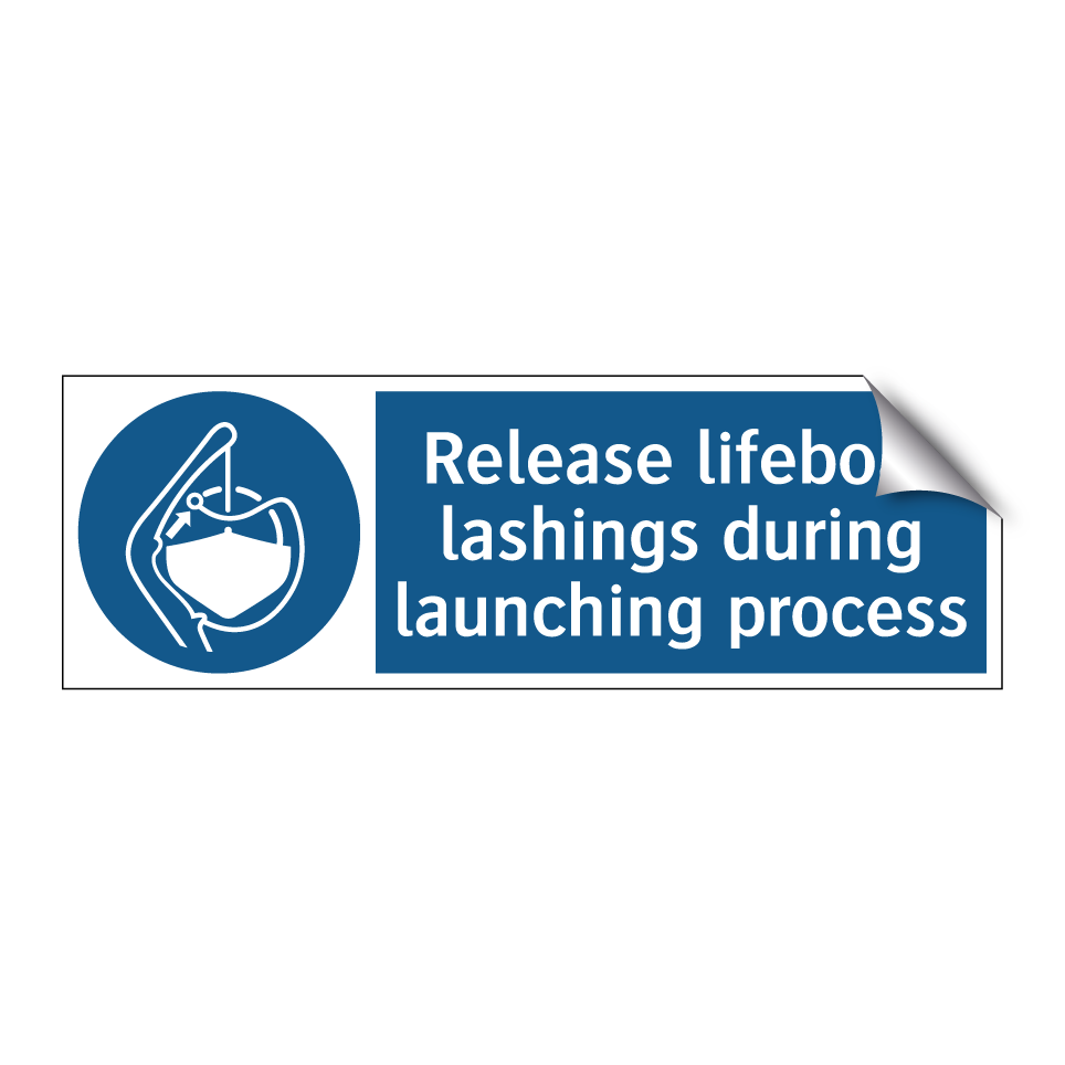 Release lifeboat lashings during launching process