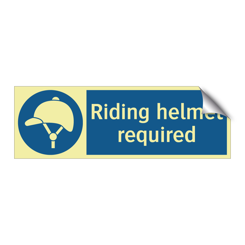 Riding helmet required