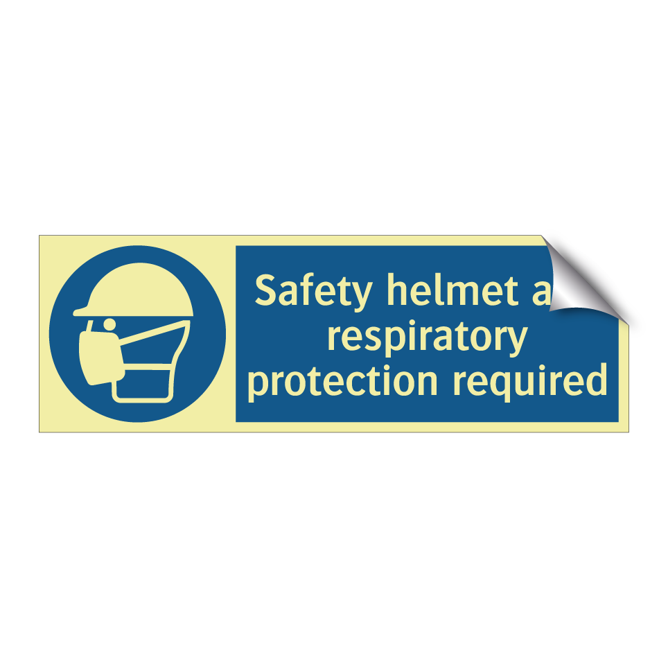 Safety helmet and respiratory protection required