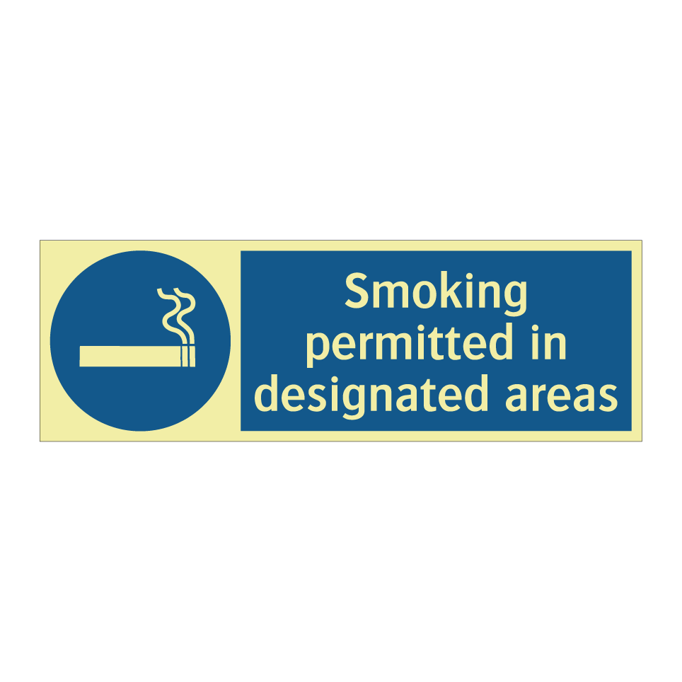 Smoking permitted in designated areas