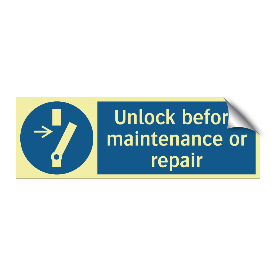 Unlock before maintenance or repair