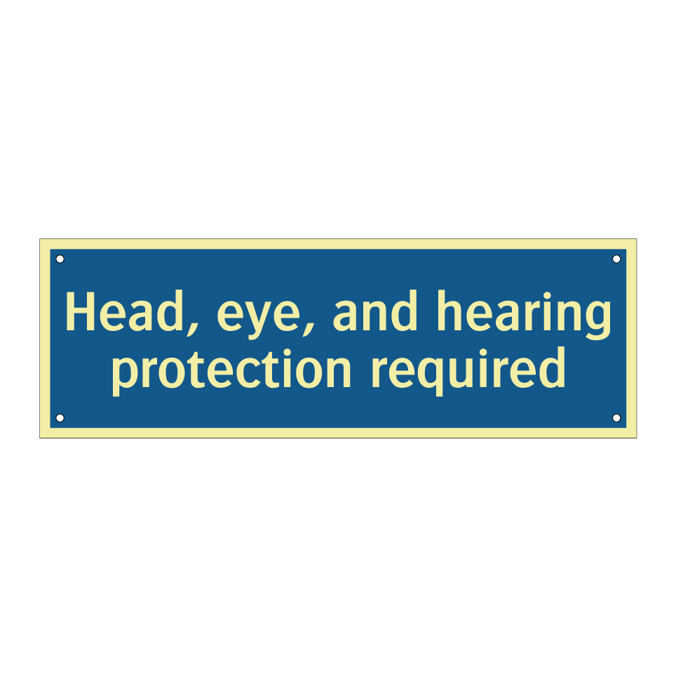 Head, eye, and hearing protection required