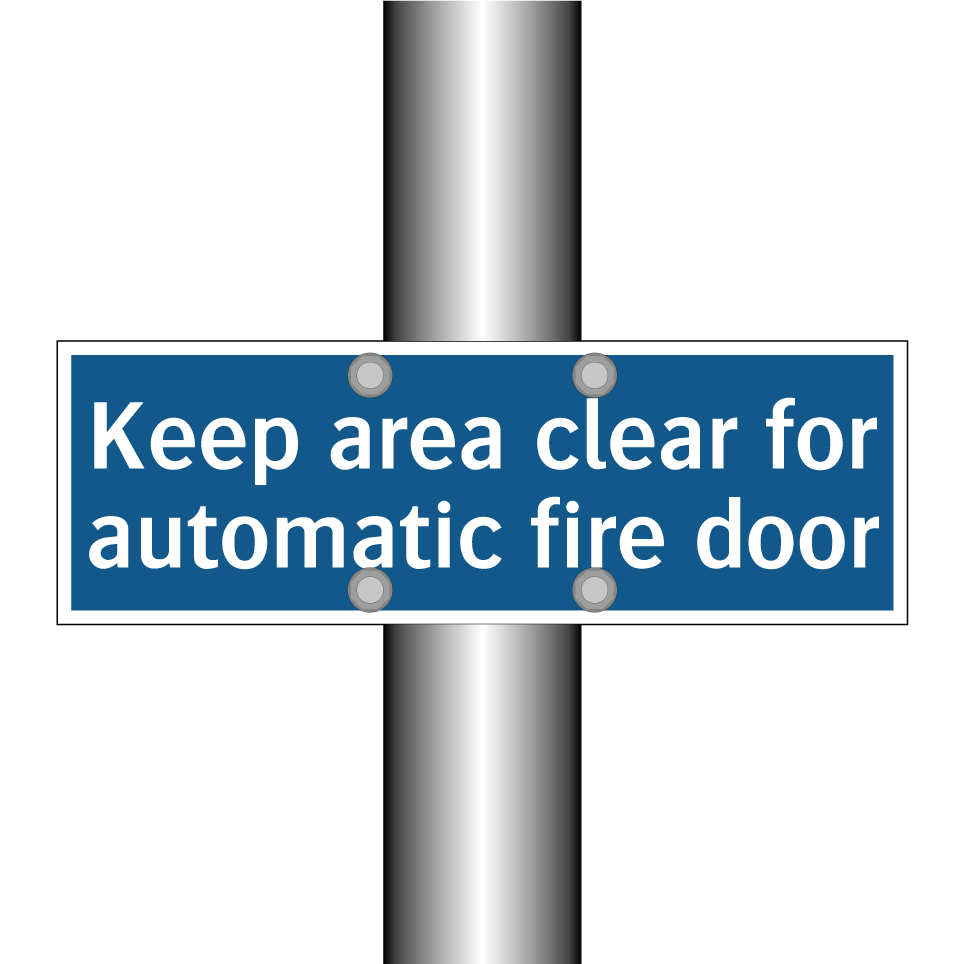 Keep area clear for automatic fire door