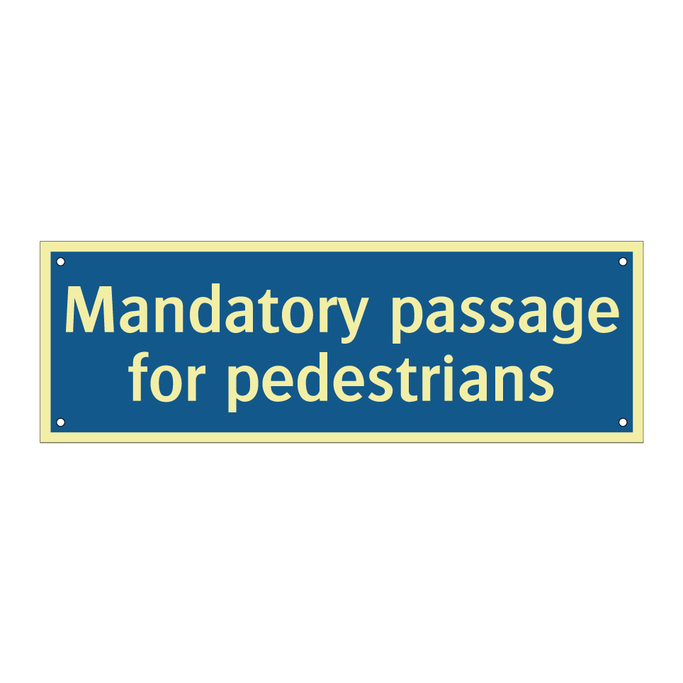 Mandatory passage for pedestrians