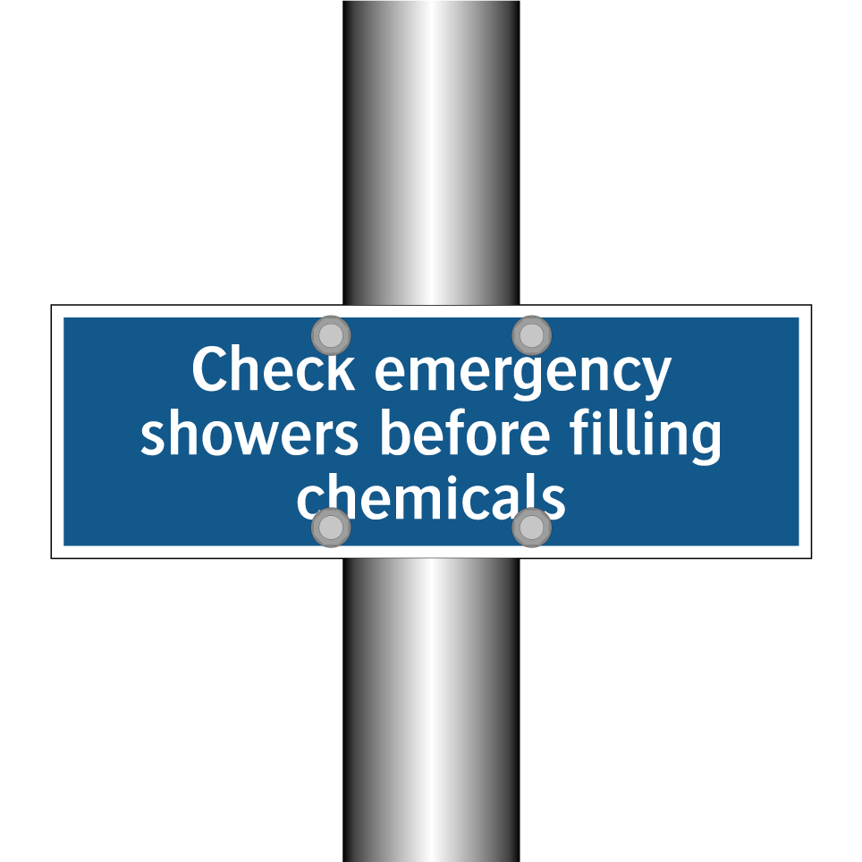 Check emergency showers before filling chemicals