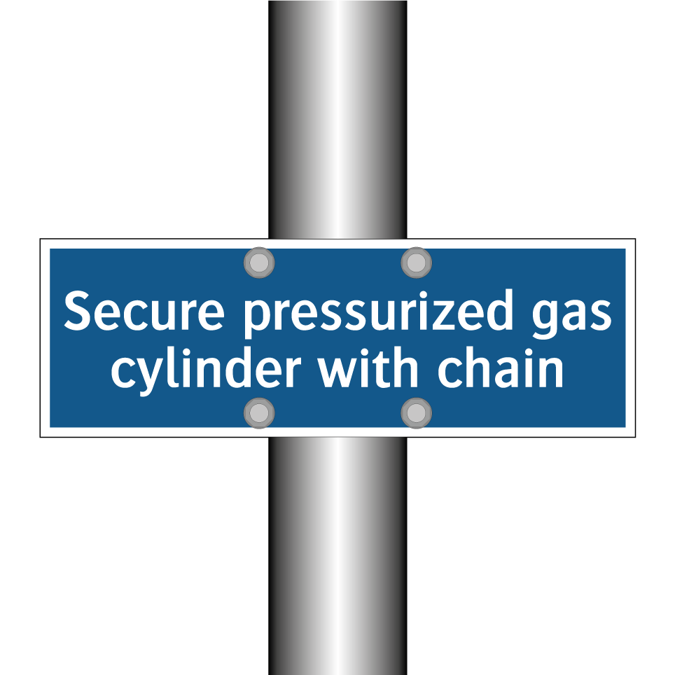 Secure pressurized gas cylinder with chain