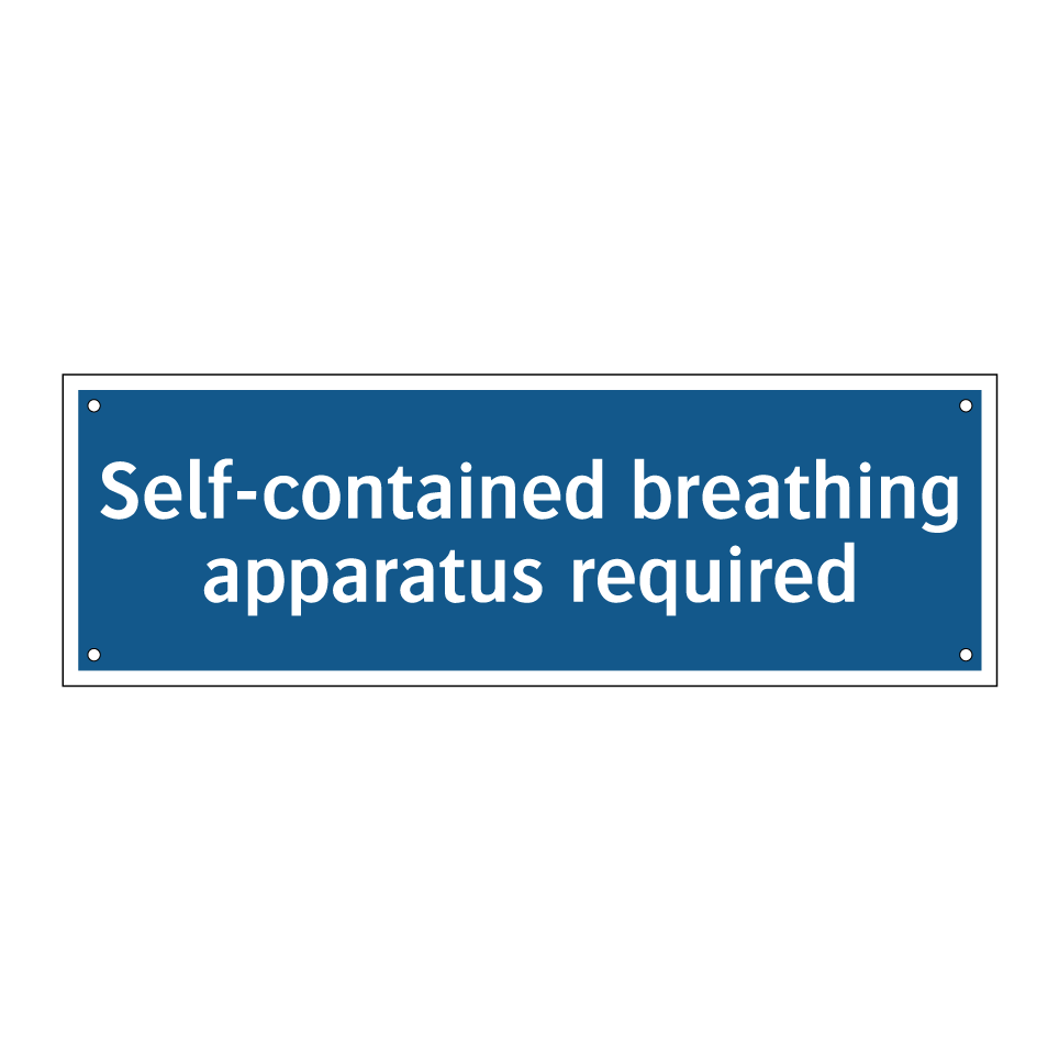 Self-contained breathing apparatus required