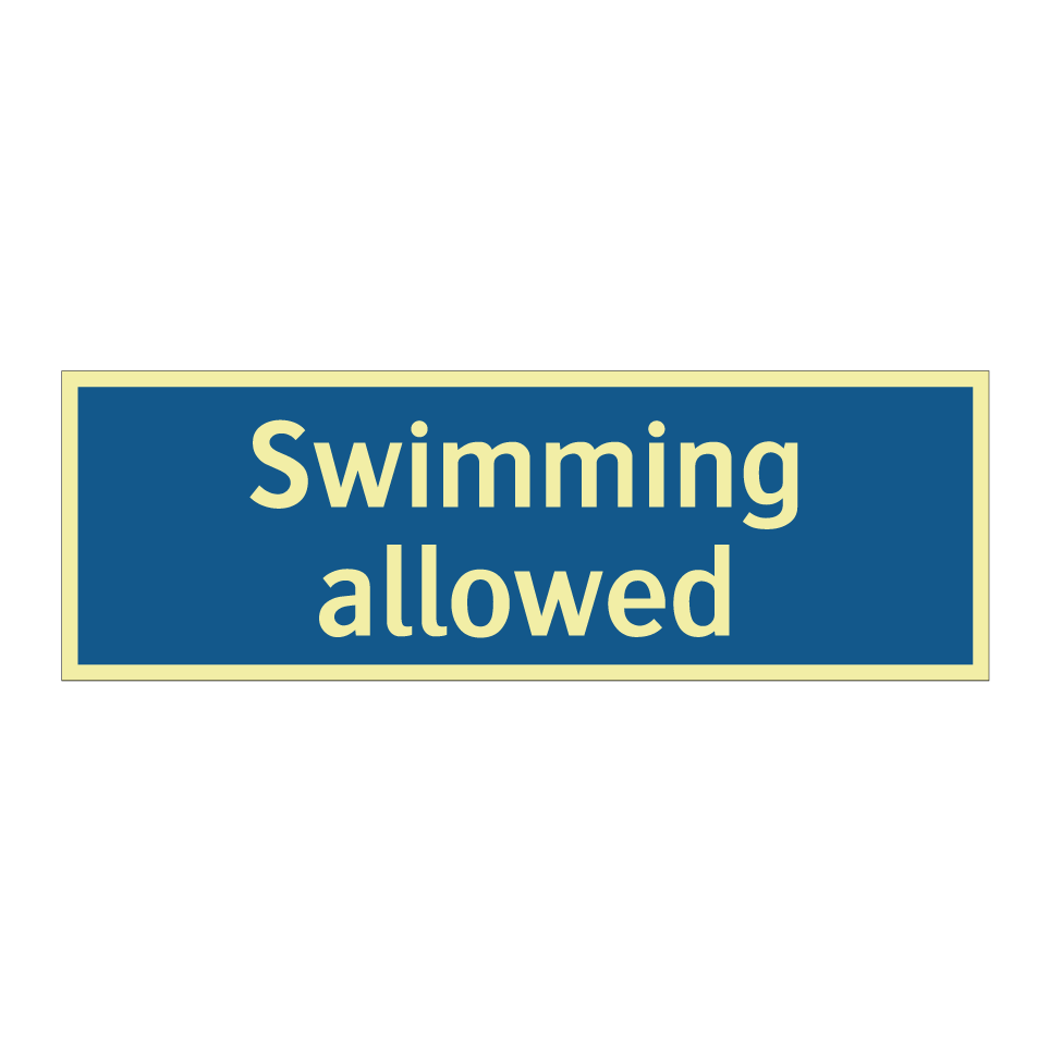 Swimming allowed
