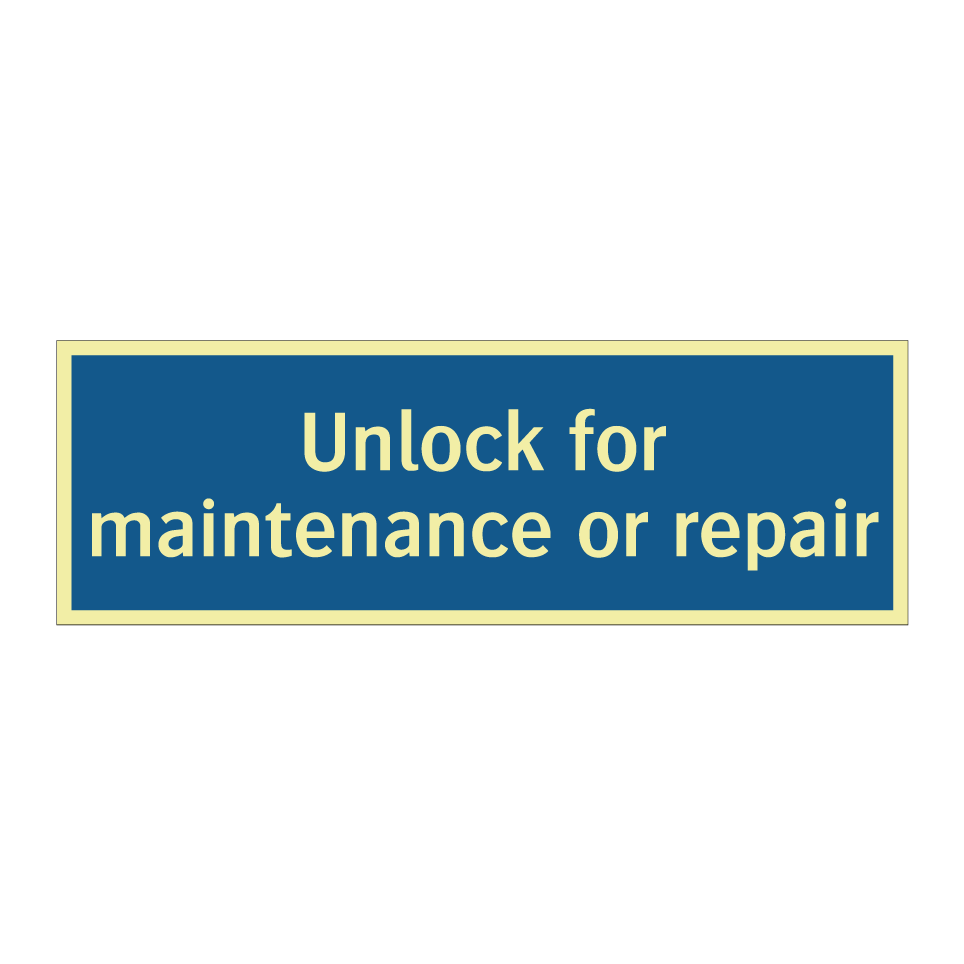 Unlock for maintenance or repair