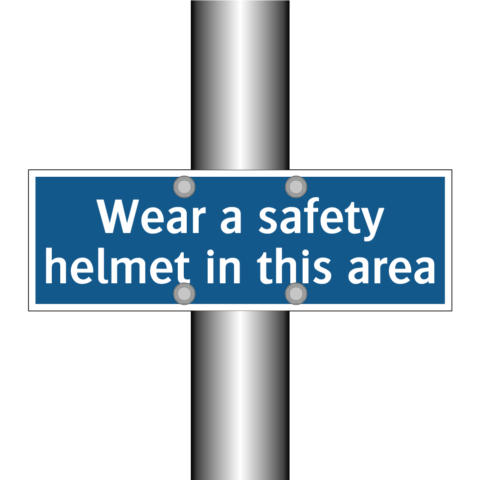 Wear a safety helmet in this area