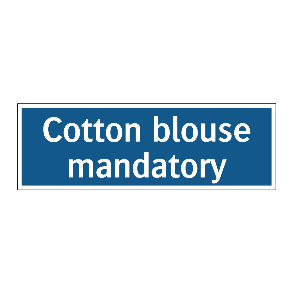 Cotton blouse mandatory