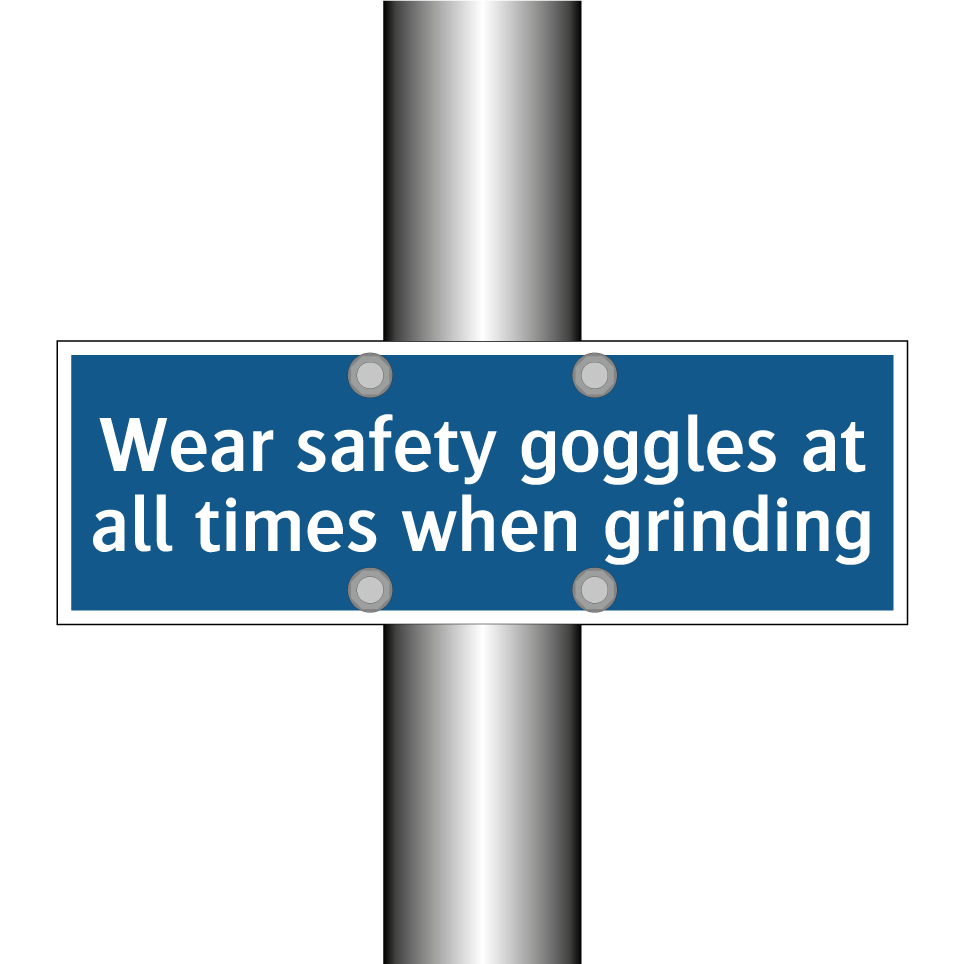 Wear safety goggles at all times when grinding