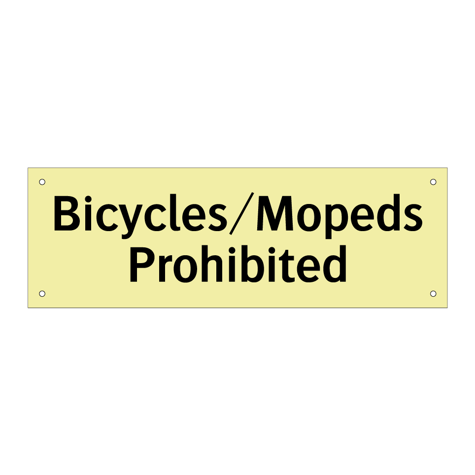 Bicycles/Mopeds Prohibited