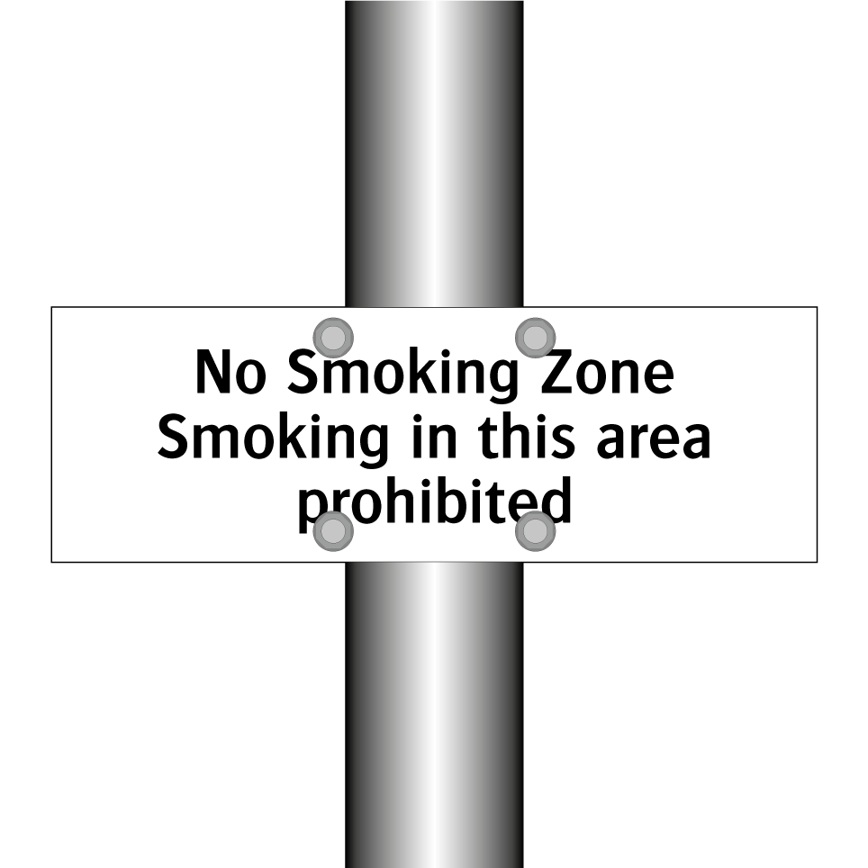 No Smoking Zone Smoking in this area prohibited
